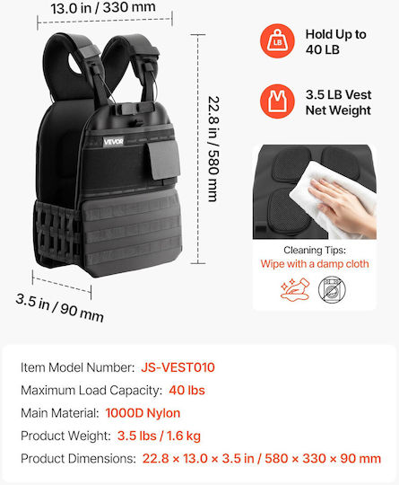 Vevor Vest With Weight 1.6kg