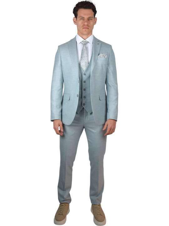 Men's Suit with Vest Mint