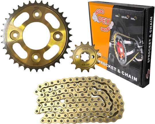 Chain Sprockets Honda Supra X 125 Innova 125 36x14t Hrc45 428h-108l Gold Apex
