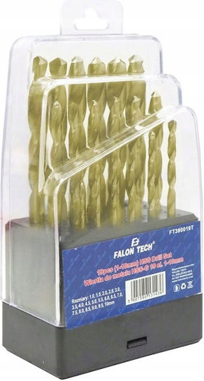 Falon-tech Hss Metal Drill Bit Set 1-10mm 19pcs Din 338