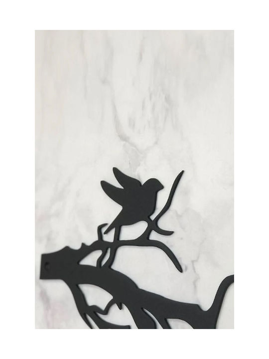 SteweHome Metal Wall Hanger 6 Hooks Black 55x18x18cm