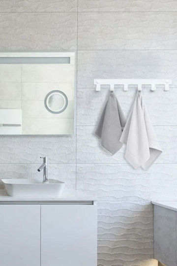 SteweHome Metal Wall Hanger 6 Hooks White 42.5x3x6cm