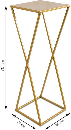 HowHomely Gold Plant Stand 24x24x70cm