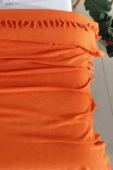 SteweHome Double Bed Sheets Set 210x240cm Orange 4 Pieces