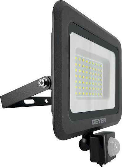 Geyer Waterproof LED Flood Light 50W Natural White 4000K With Motion Sensor IP65