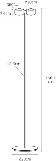 LED Φωτιστικό Δαπέδου Υ156.7εκ. Λευκό LED Φωτιστικό Δαπέδου Υ156.7εκ. Λευκό