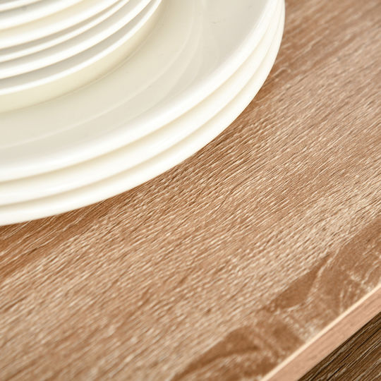 HomCom Βάση για Φούρνο Μικροκυμάτων Inox 60x40x125εκ. Καφέ