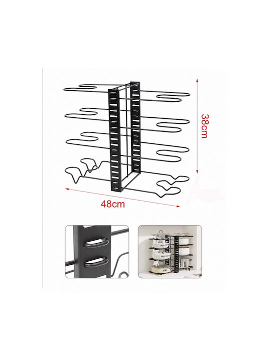 ForHome Βάση για Κατσαρόλες & Τηγάνια Μεταλλική 48x20.5x38εκ. Μαύρη