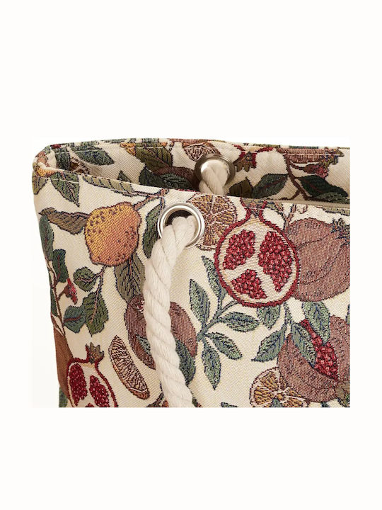 Signare Shoulder Bag Rope Tote Lemon & Pomegranate