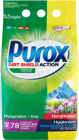 Purox Laundry Detergent Powder for Colored and Black Clothes 5.5kg (78 Washes)
