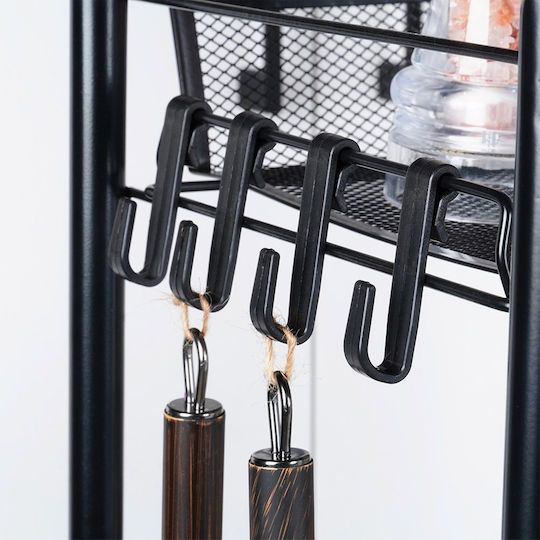 Vilde Vilde Metallisches Küchenregal Mit 3 Ebenen Schwarz 44x26x63cm