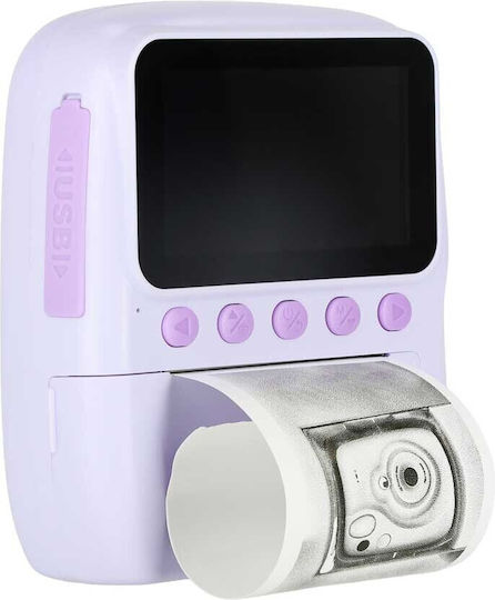 ikonka KX2859 Kids Compact Camera with Thermal Printing Purple