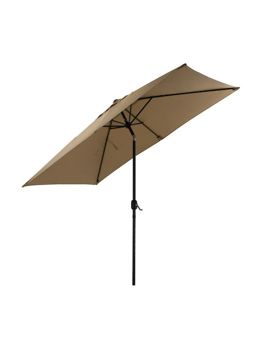Square Aluminum Parasol Cambell Brown 1.8x2.7xH2.53m