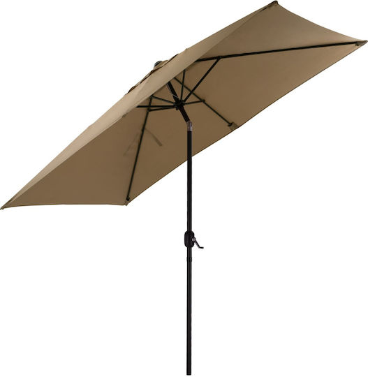 Garten- und Terrassen-Sonnenschirm Quadratischer Aluminium Cambell Braune 1.8x2.7xHöhe 2.53m
