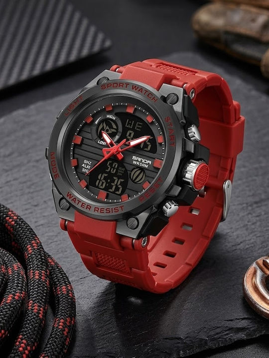 Battery Watch with Rubber Strap