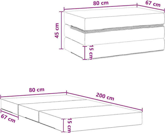 Two-Seater Couch Bed Blue 80x67x45 cm