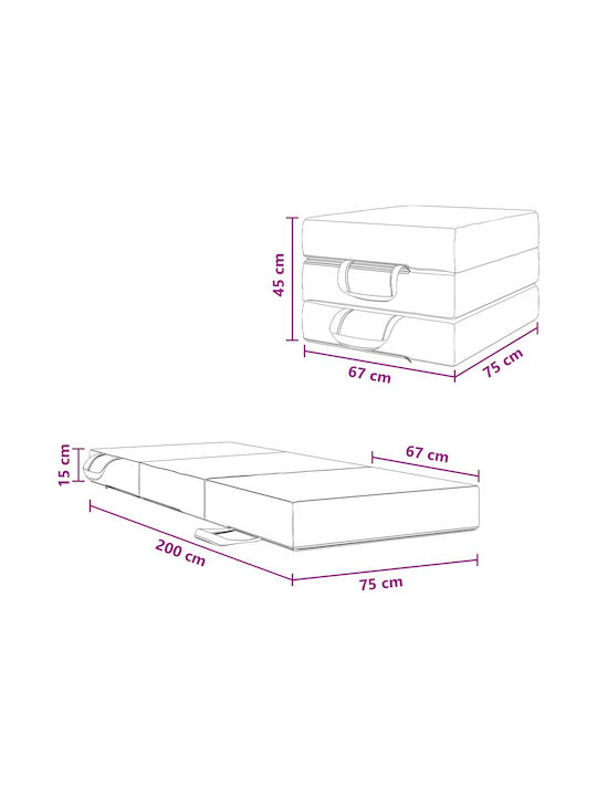 Two-Seater Couch Bed Blue 75x67x45 cm