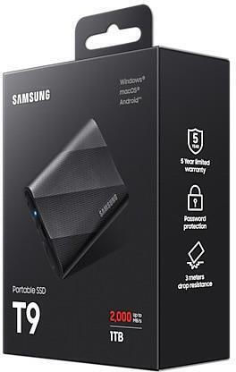 Samsung T9 USB 3.2 External 2.5" SSD 1TB Black