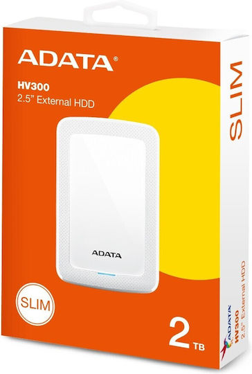 Adata HV300 USB 3.1 External 2.5" HDD 2TB White