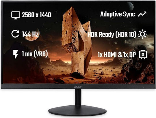 Acer SA272 P1 IPS HDR Gaming Monitor 27" QHD 2560x1440 144Hz με Χρόνο Απόκρισης 1ms GTG