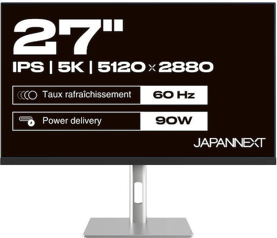 Japannext IPS HDR Monitor 27" 5120x2880 με Χρόνο Απόκρισης 8ms GTG Ασημί