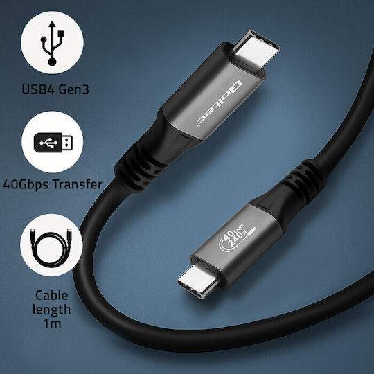 Usb-c 4.0 Cable Usb-c 4.0 1m Pd 240w 4k 8k 40gbps Thunderbolt 3 Thunderbolt 4 Qoltec 50669