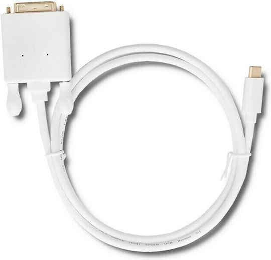 Qoltec Cablu USB 3.1 Tip C Masculin DVI Masculin 4K Mod Alternativ 1m