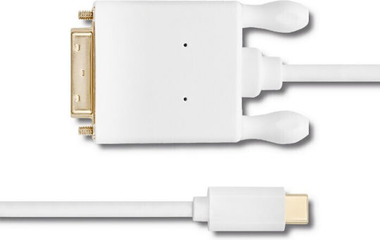 Qoltec Cablu USB 3.1 Tip C Masculin DVI Masculin 4K Mod Alternativ 1m