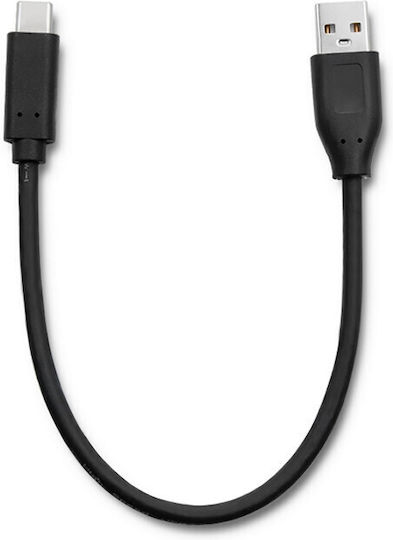 Qoltec Cablu USB 3.1 USB-C Masculin - USB-A Negru 0.25m 50496