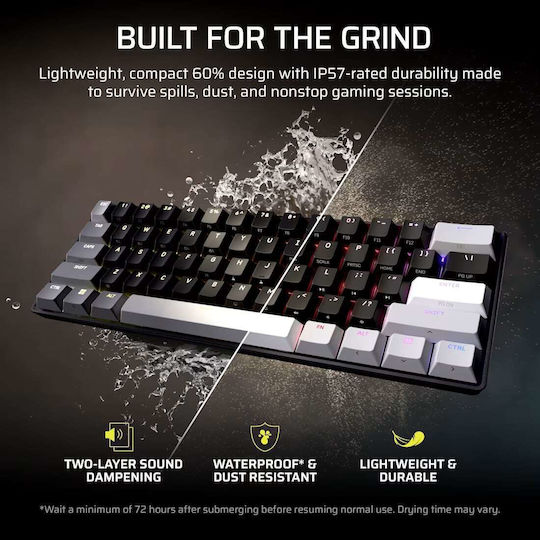 Corsair Clipper Pro Mini 60 Ηall Effect Gaming Πληκτρολόγιο 60% με Corsair MGX διακόπτες και RGB φωτισμό (Αγγλικό US)