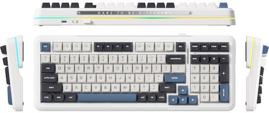 MCHOSE K99 Wireless Gaming Mechanical Keyboard with KTT Hyacinth switches and RGB lighting (English US) White
