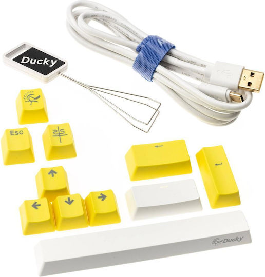 Ducky One 2 Pro Mini Gaming Mechanical Keyboard with Cherry MX Blue switches and RGB lighting (English US) White