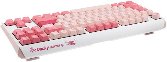 Ducky One 3 TKL Gossamer Gaming Mechanical Keyboard Tenkeyless with Cherry MX Blue switches (English US) Pink