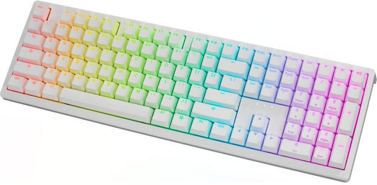 Ducky Zero 6108 Ασύρματο Gaming Μηχανικό Πληκτρολόγιο με Cherry MX2A Red διακόπτες και RGB φωτισμό (Αγγλικό US) Λευκό