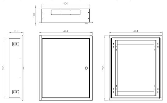 Stalflex Flush-mounted Case Omp5 White 400x500x120 Mb-omp5