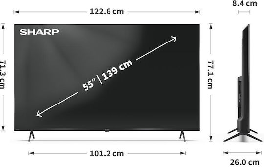 Sharp Smart Τηλεόραση 55" 4K UHD LED 55HL4465E HDR (2026)