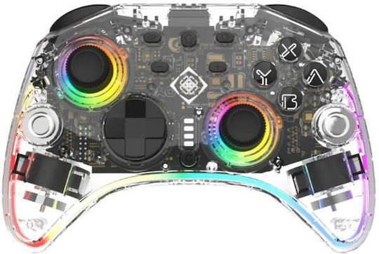 Deltaco GAM-198 Ασύρματο Gamepad για PC / Switch Διάφανο