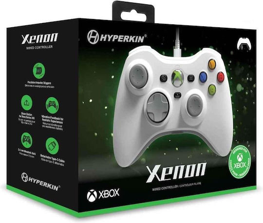 Hyperkin Xenon Ενσύρματο Gamepad για PC / Xbox One / Xbox Series Λευκό