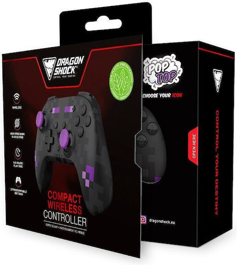 Dragonshock PopTop Cube Ασύρματο Gamepad για Switch Μαύρο
