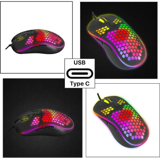 Esperanza Anteros RGB Gaming Gaming Maus Schwarz