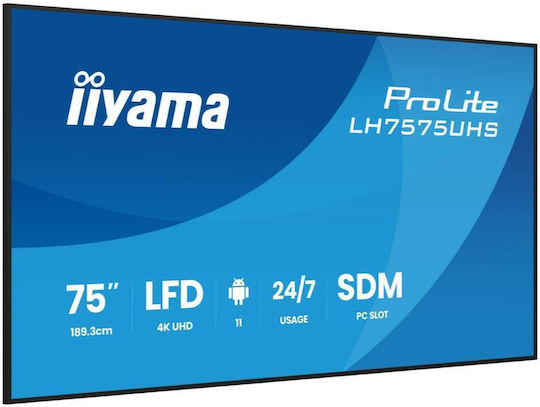 Iiyama LH7575UHS-B2AG Afișaj Public IPS 4K UHD 75"