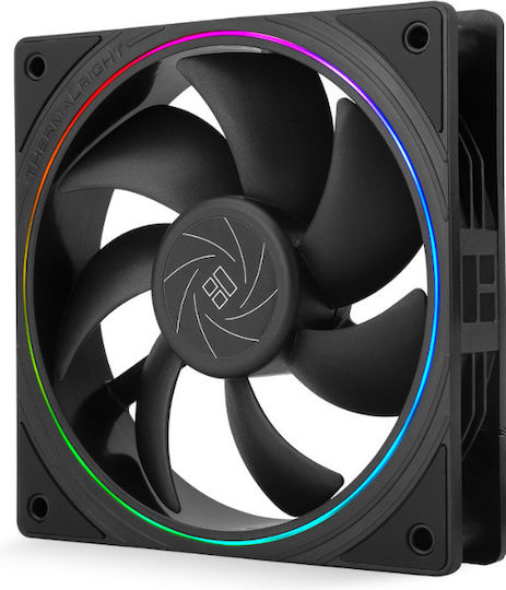 Thermalright TL-S12 Ventilator Carcasă 120mm (1500rpm / 47.6cfm) cu Iluminare RGB Negru