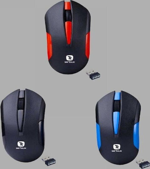 Serioux Drago 300 Ασύρματο Mini Ποντίκι Μαύρο / Κόκκινο