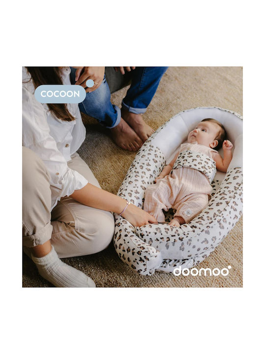 Doomoo Perna Pentru Bebeluși Tip Cuib Cocoon Leopard Crem