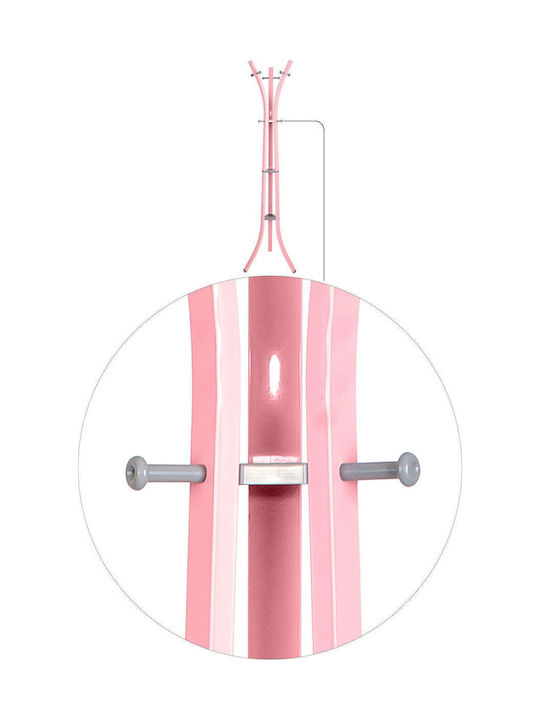 SteweHome Καλόγερος Μεταλλικός Ροζ 185cm