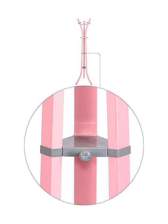 SteweHome Καλόγερος Μεταλλικός Ροζ 185cm