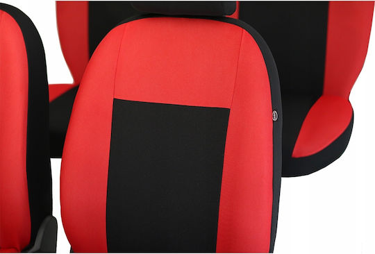 Car Seat Covers 5 Seats Drive Premium Fabric Red Black