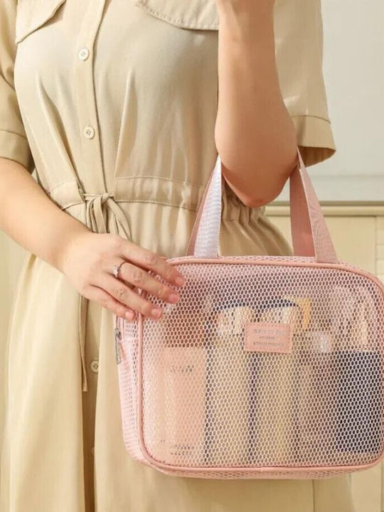 Jetbags Rz11136-53 Toiletry Travel Bag Pvc Mesh Makeup Organizer Bag 22x11x22cm Pink