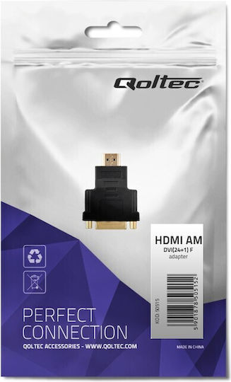 Qoltec Convertor HDMI masculin în DVI-D masculin 1buc 50515