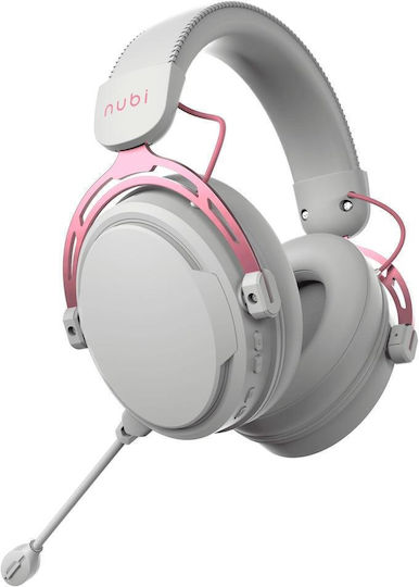 Nubi NH1 Over Ear Gaming Headset με σύνδεση USB Ροζ